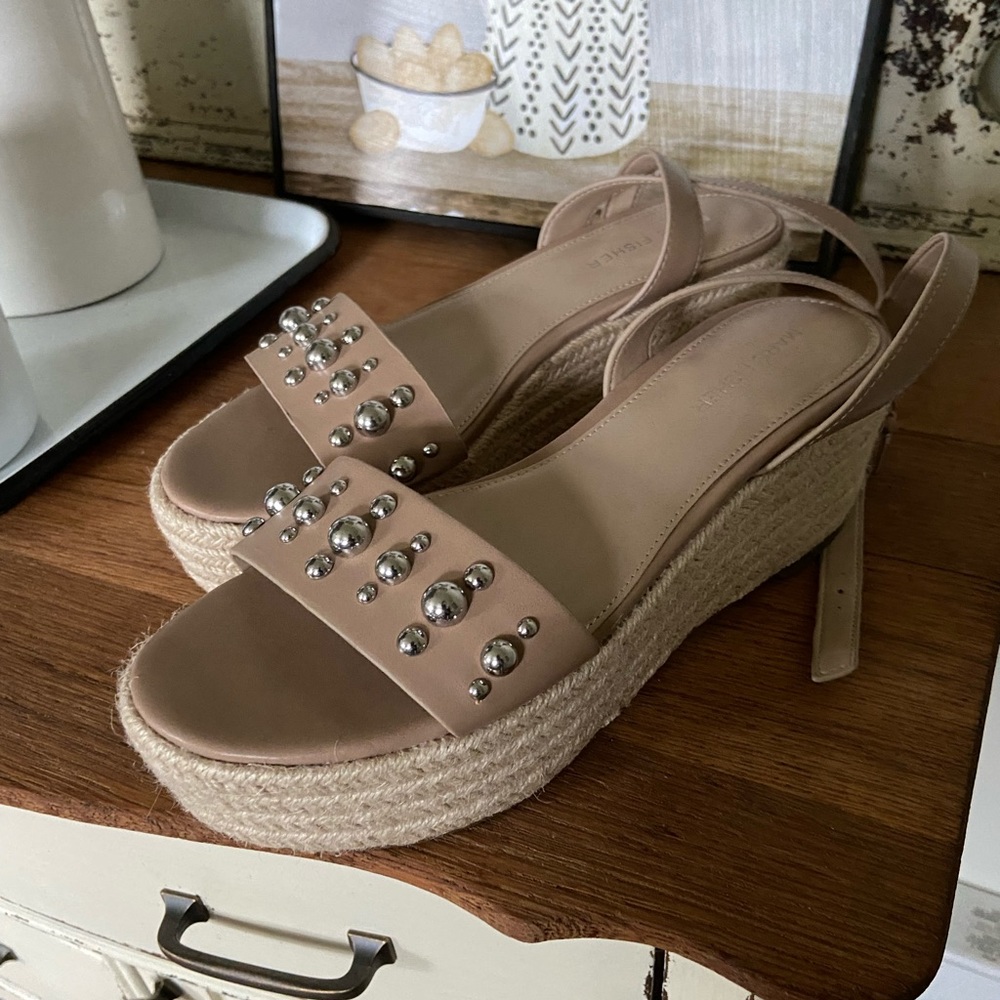 Marc Fisher Espadrille Studded Wedges
